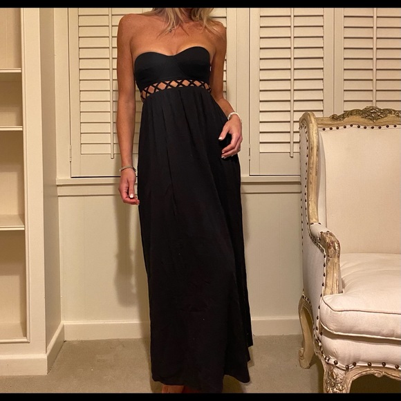 Mara Hoffman black strapless maxi dress - Picture 2 of 11